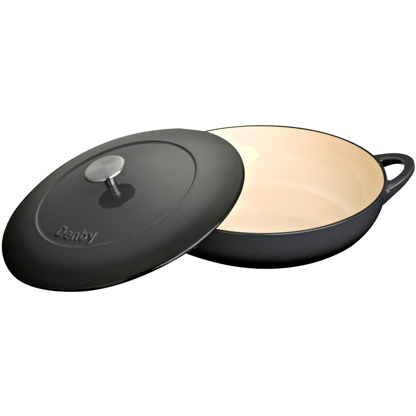 Denby Halo Gusseisentopf Flach Ø30 Cm, Grau