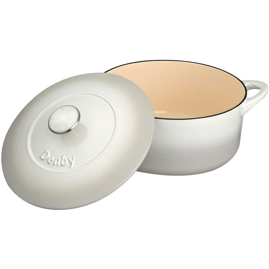 Denby Natural Canvas Gusseisentopf Rund Ø24 Cm, Weiß