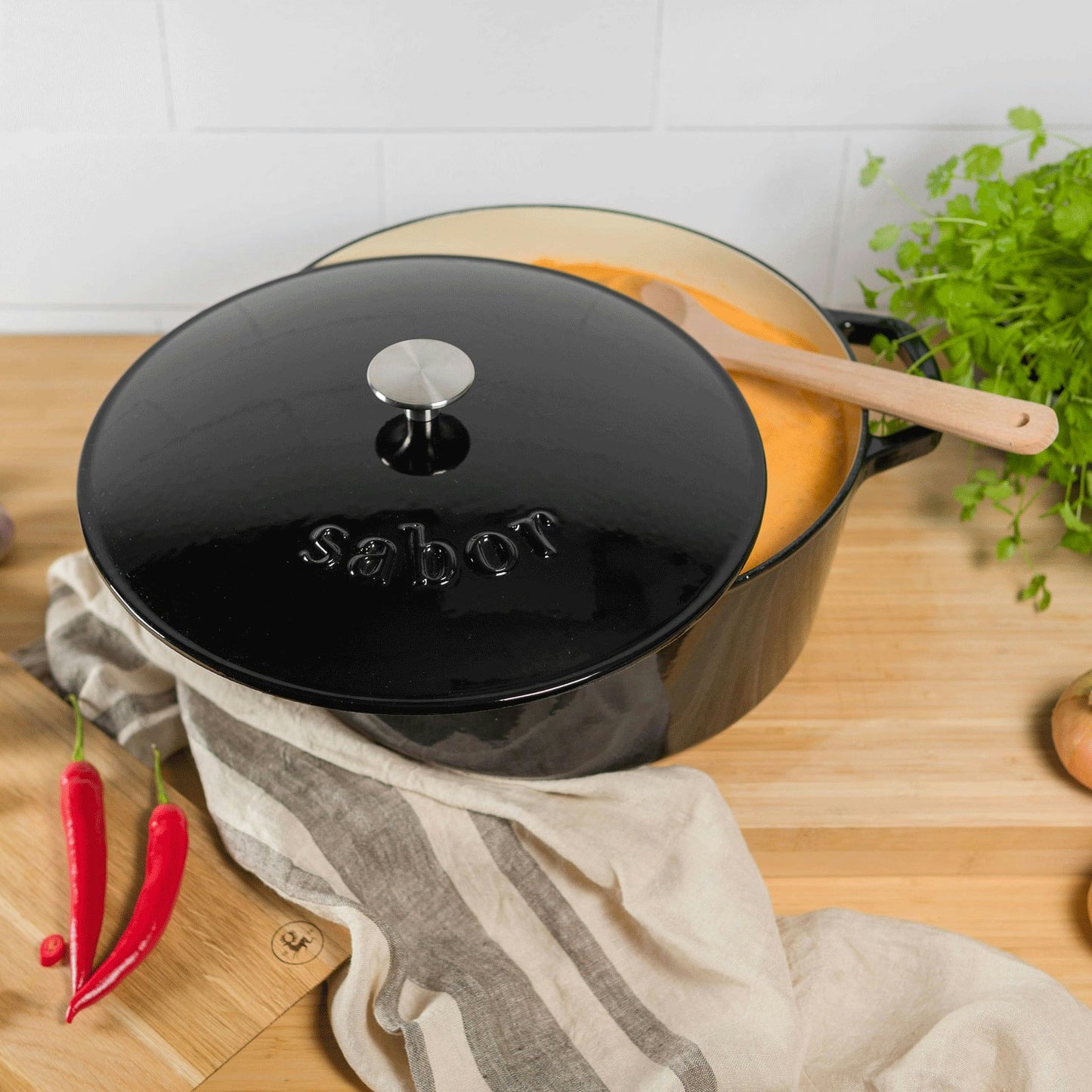 Gusseisentopf 6,7 L, Schwarz