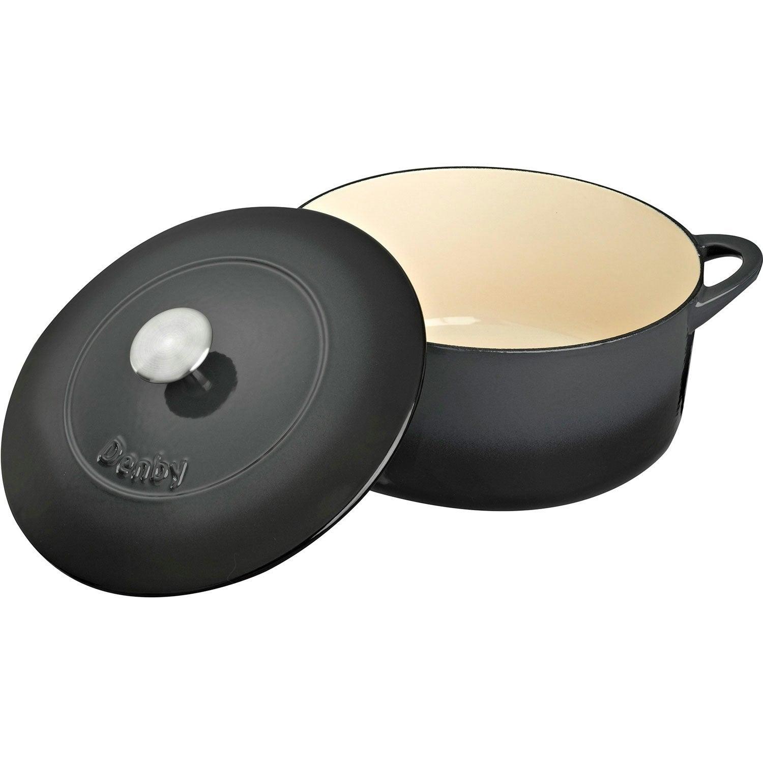 Denby Halo Gusseisentopf Rund Ø26 Cm, Grau