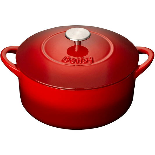 Denby Pomegranate Gusseisentopf Rund Ø26 Cm, Rot
