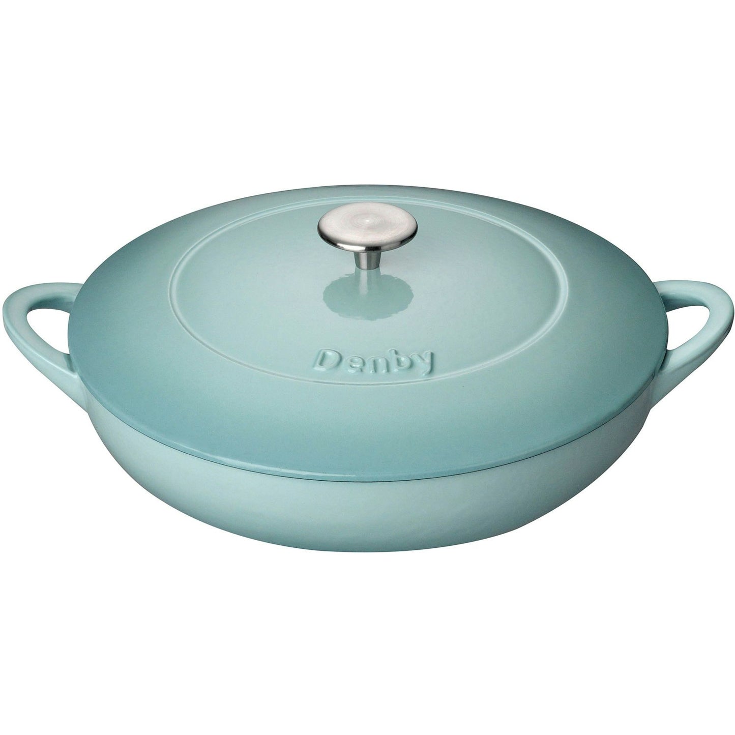 Denby Pavilion Gusseisentopf Flach Ø30 Cm, Hellblau