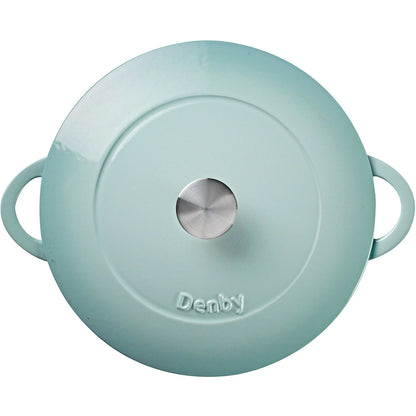 Denby Pavilion Gusseisentopf Flach Ø30 Cm, Hellblau