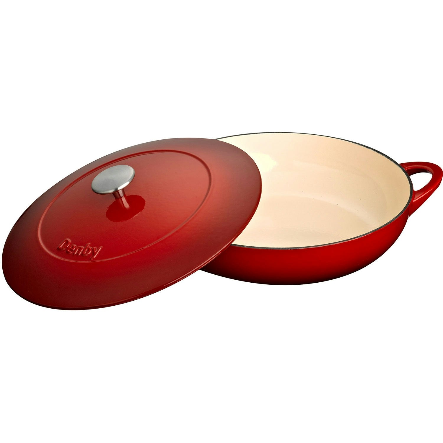 Denby Pomegranate Gusseisentopf Flach Ø30 Cm, Rot