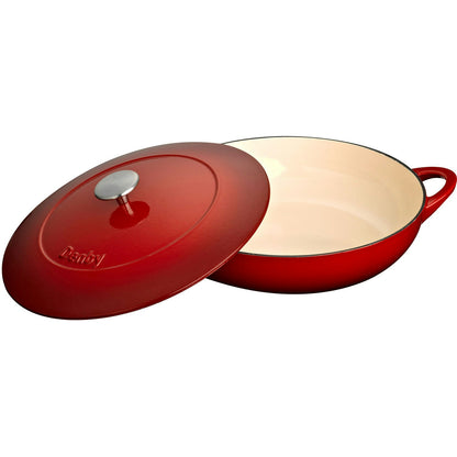 Denby Pomegranate Gusseisentopf Flach Ø30 Cm, Rot