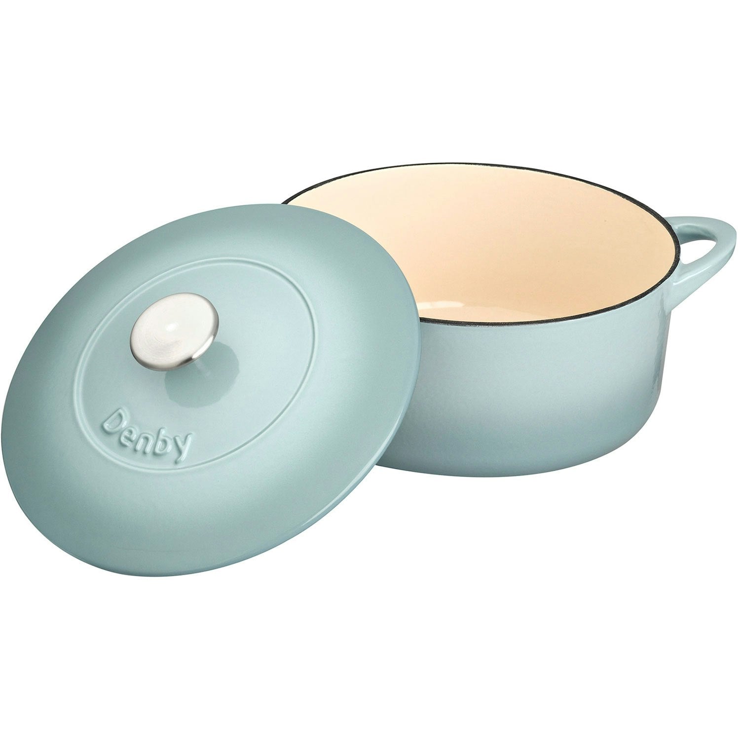 Denby Pavilion Gusseisentopf Rund Ø24 Cm, Hellblau