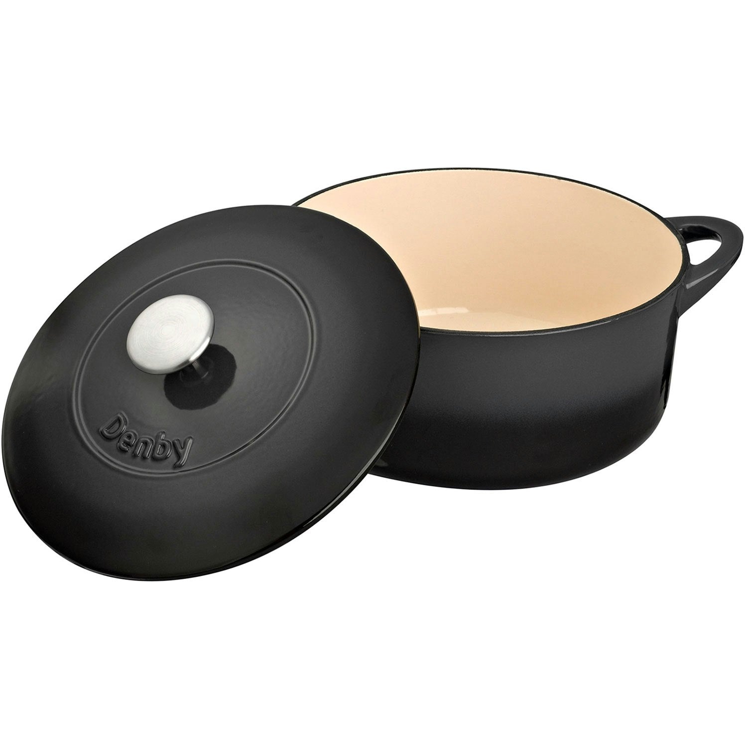 Denby Halo Gusseisentopf Rund Ø24 Cm, Grau