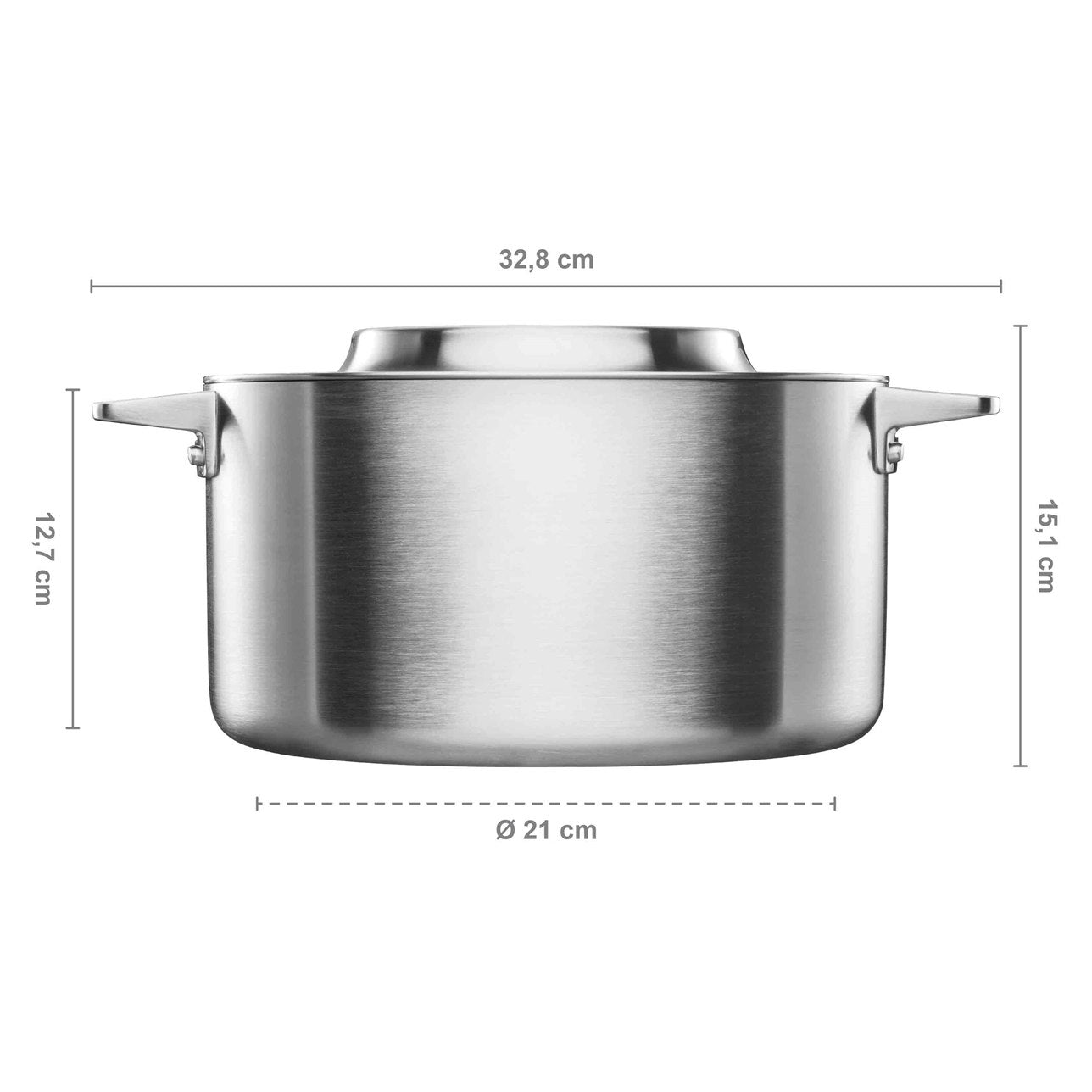 Fiskars Norden Topf Unbeschichtet Edelstahl, 5 L