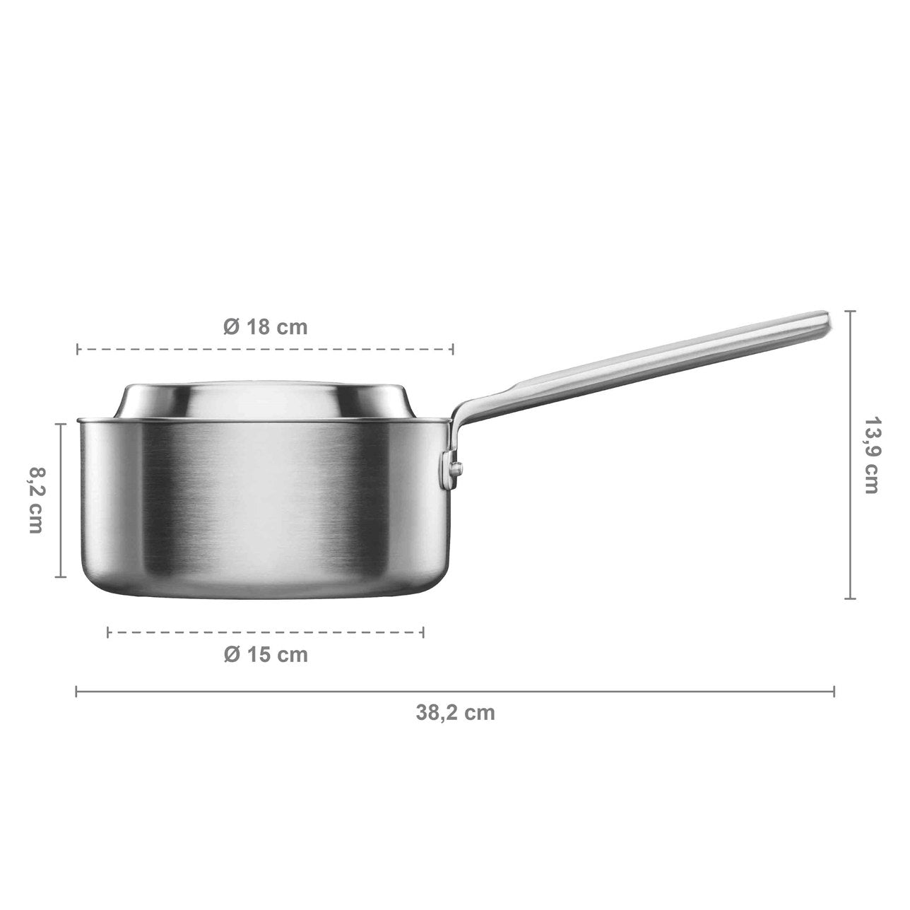 Fiskars Norden Kasserolle Unbeschichtet Edelstahl, 1,8 L
