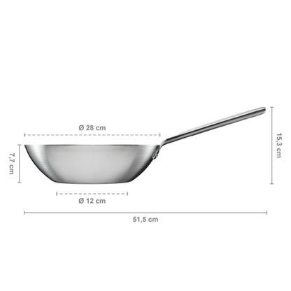 Fiskars Norden Wok Pan Uncoated Stainless Steel, 28 Cm