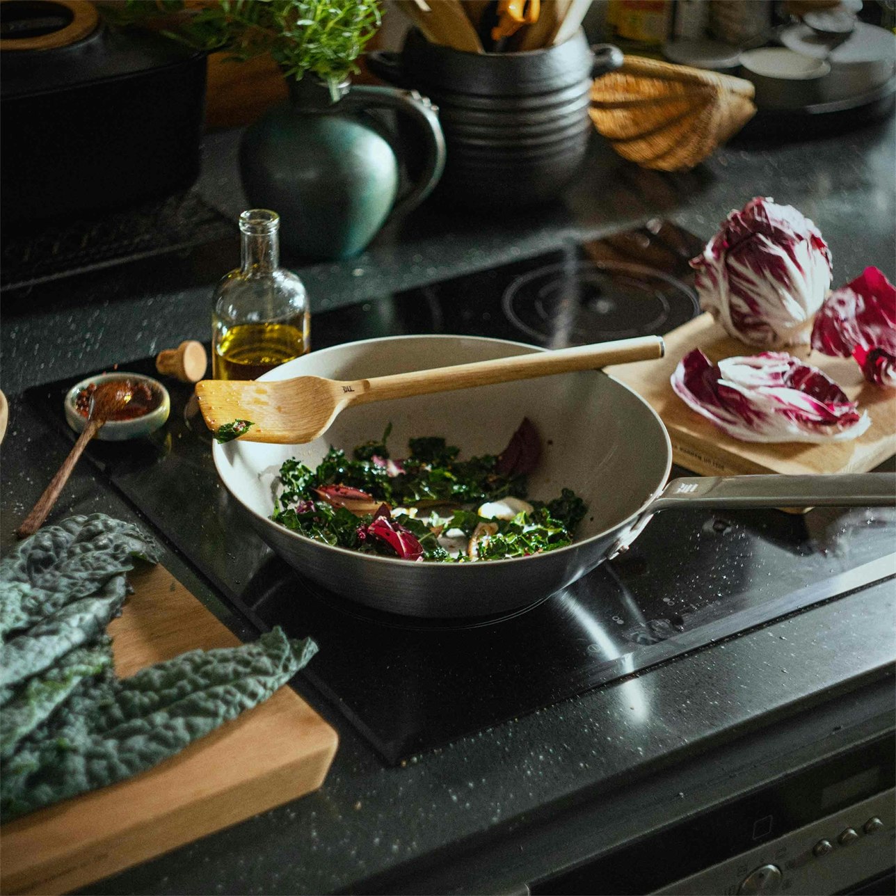 Fiskars Norden Wok-Pfanne Edelstahl, 28 Cm