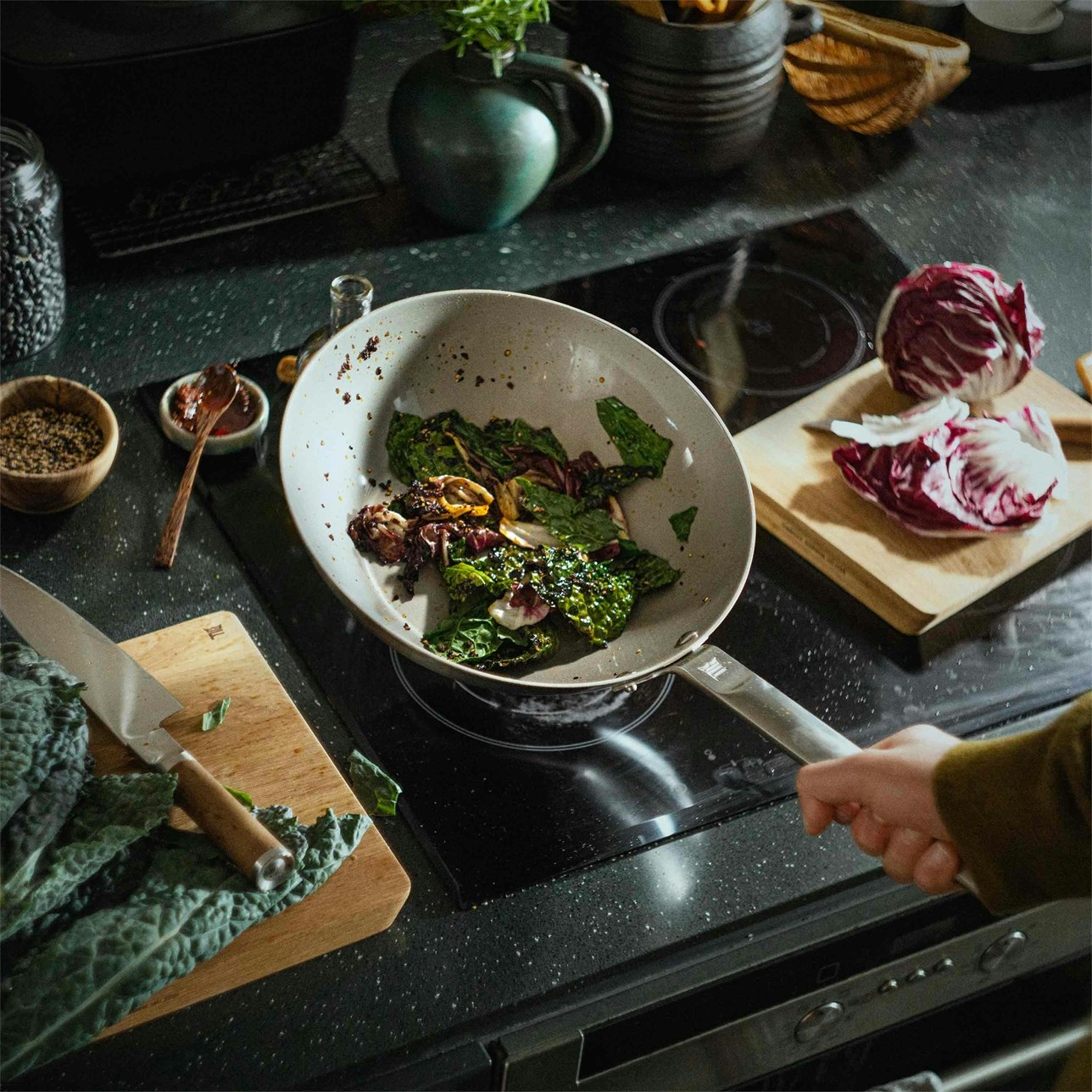 Fiskars Norden Wok-Pfanne Edelstahl, 28 Cm