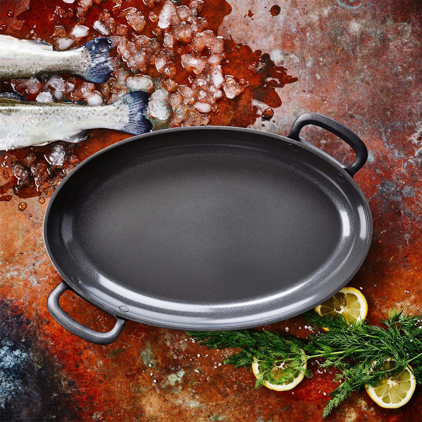 Greenpan Craft Fish Pan Bratpfanne Oval 40 Cm