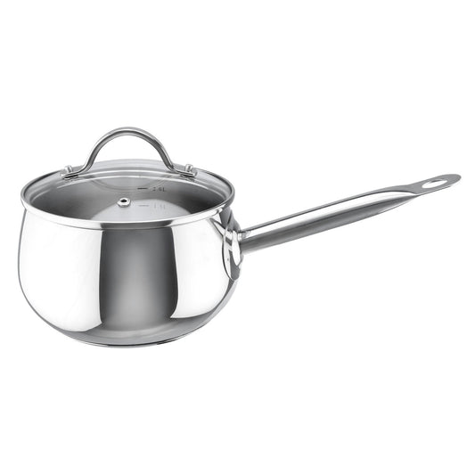 Heirol Pro Belly Kasserolle Stahl Mit Glasdeckel 2 L