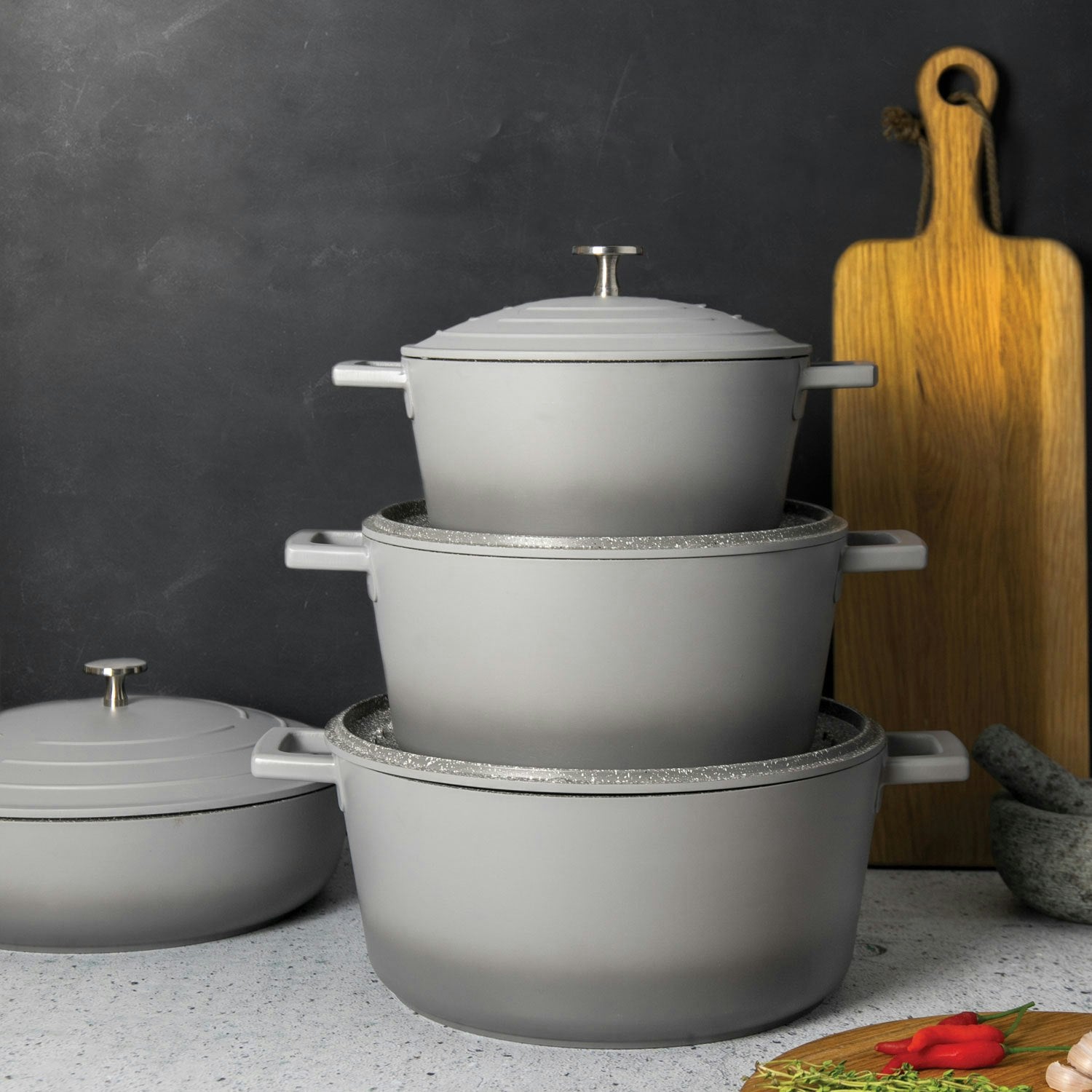 Kitchen Craft MasterClass Kasserolle Grau, 4 L