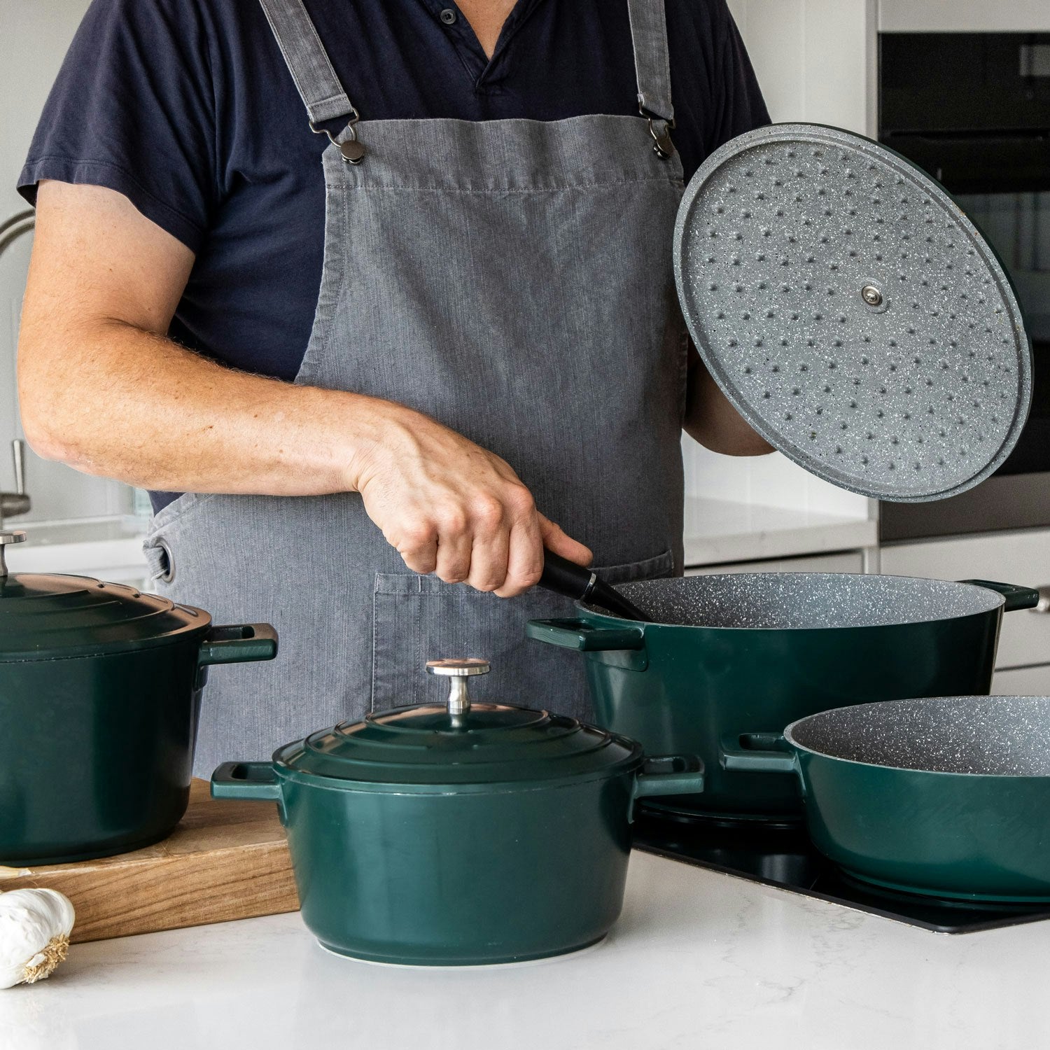 Kitchen Craft MasterClass Niedrige Kasserolle 4 L, Grün