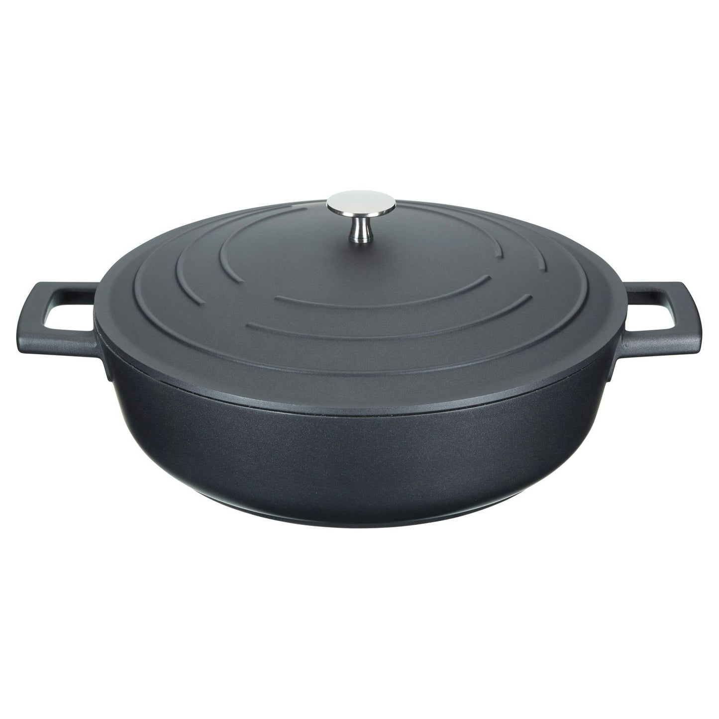 Kitchen Craft MasterClass Niedrige Kasserolle 4 L, Schwarz