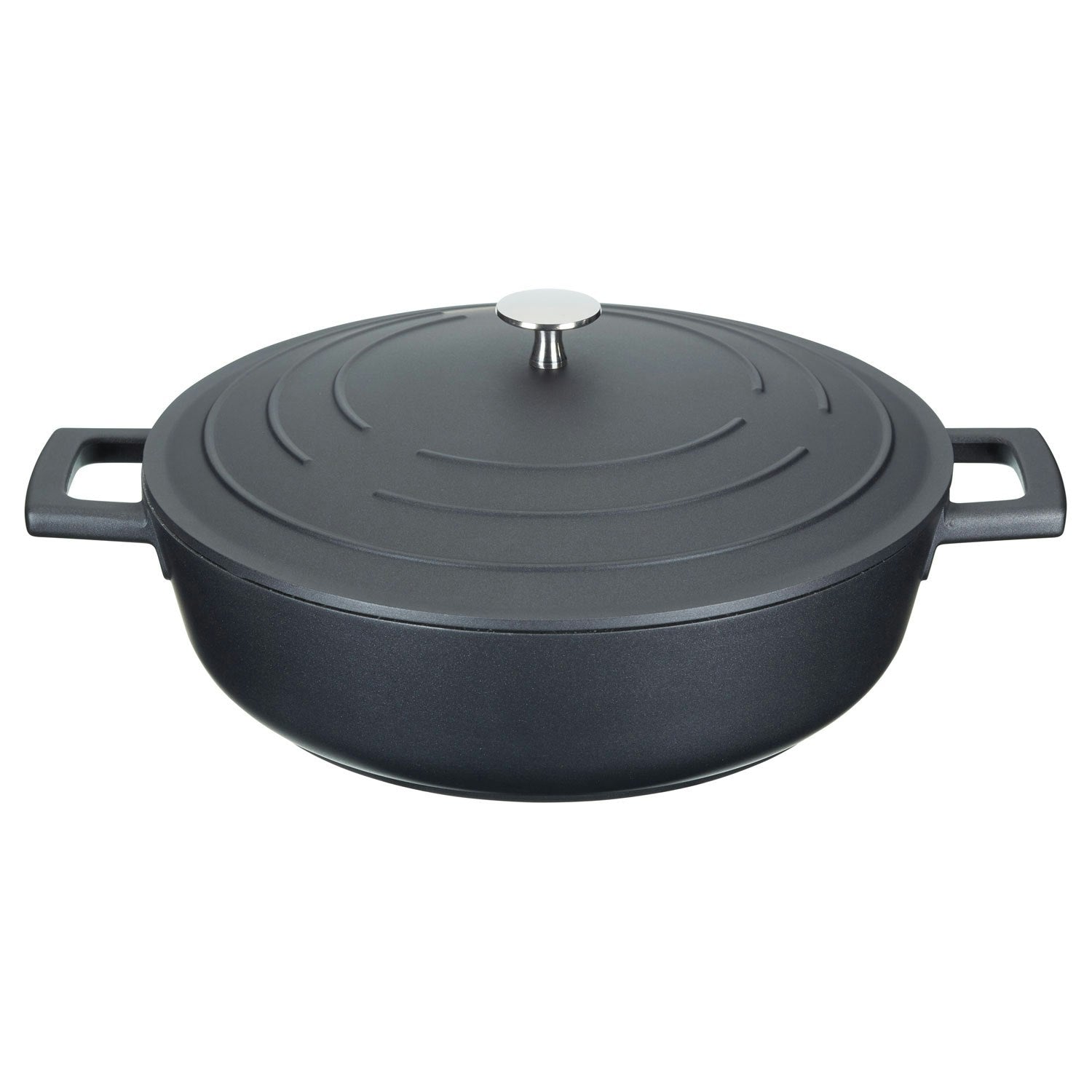 Kitchen Craft MasterClass Niedrige Kasserolle 4 L, Schwarz