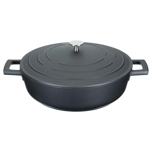 Kitchen Craft MasterClass Niedrige Kasserolle 4 L, Schwarz