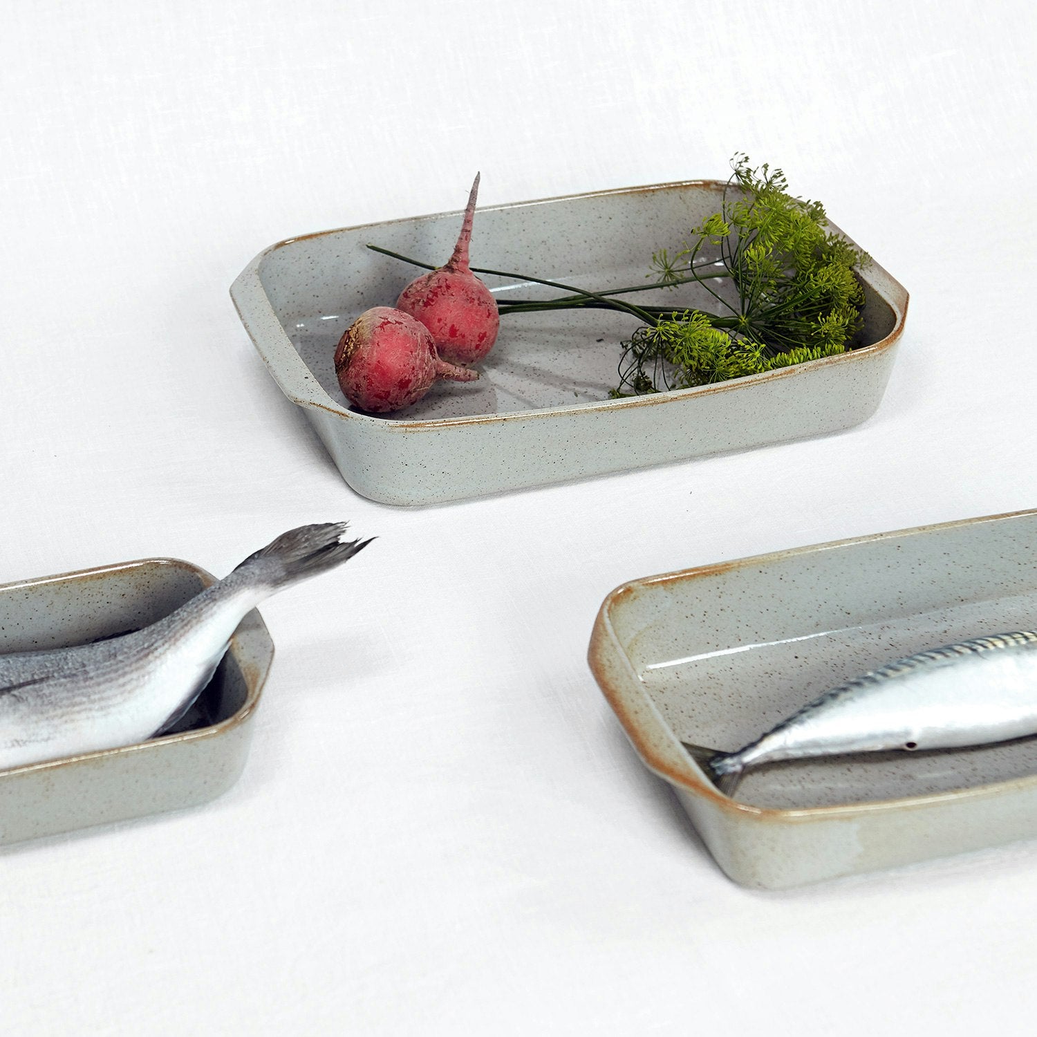 Lyngby Porcelæn Dan-Ild Ofenform Sand, 41x26 Cm