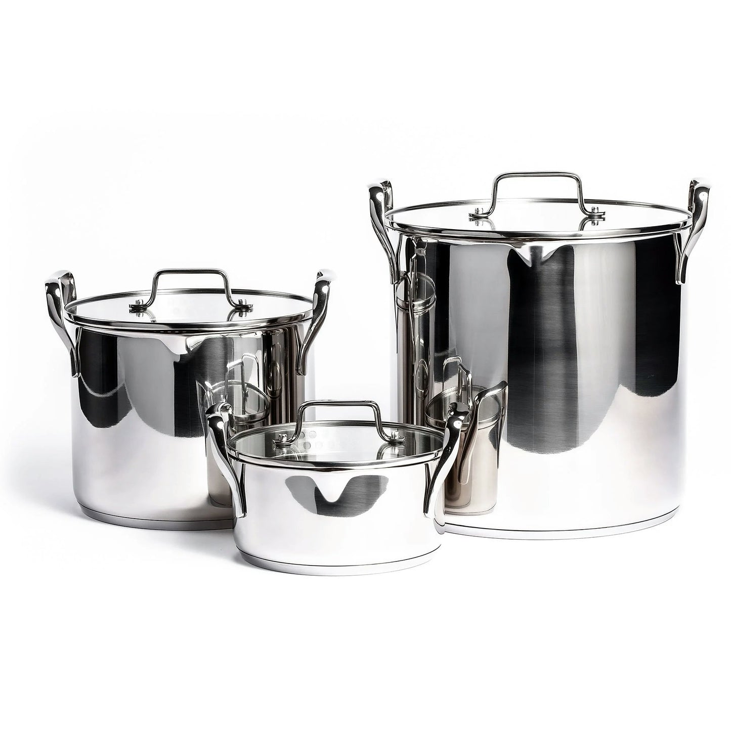  Topfset Stapelbar 3-er Set, Edelstahl