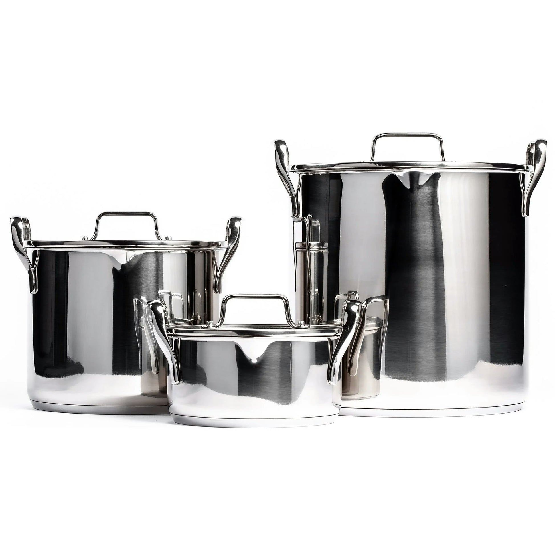  Topfset Stapelbar 3-er Set, Edelstahl