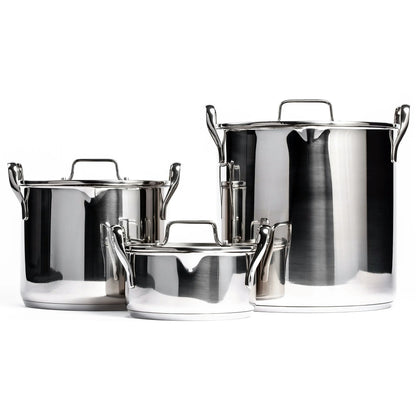  Topfset Stapelbar 3-er Set, Edelstahl