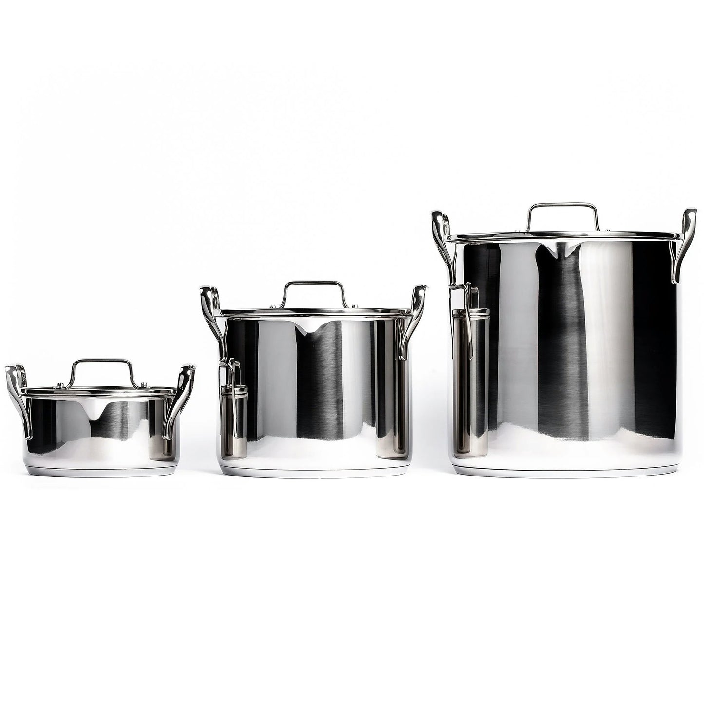  Topfset Stapelbar 3-er Set, Edelstahl