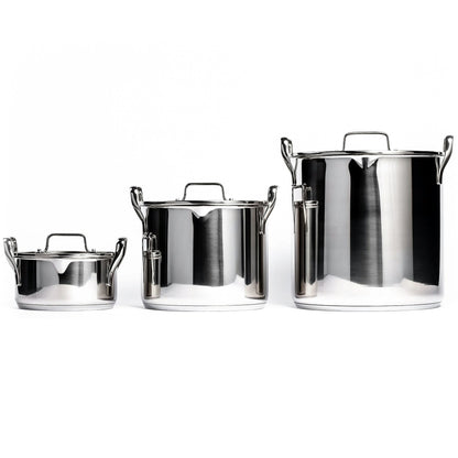  Topfset Stapelbar 3-er Set, Edelstahl