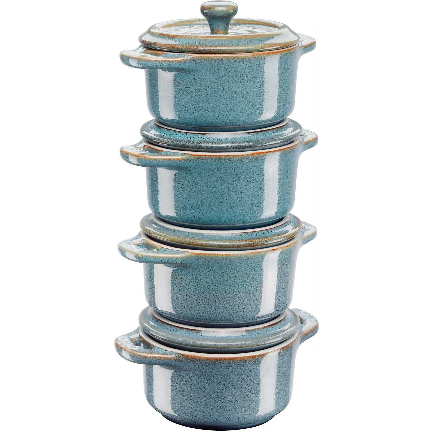 Staub Topfset Mini Ø10 4-er Set, Türkis