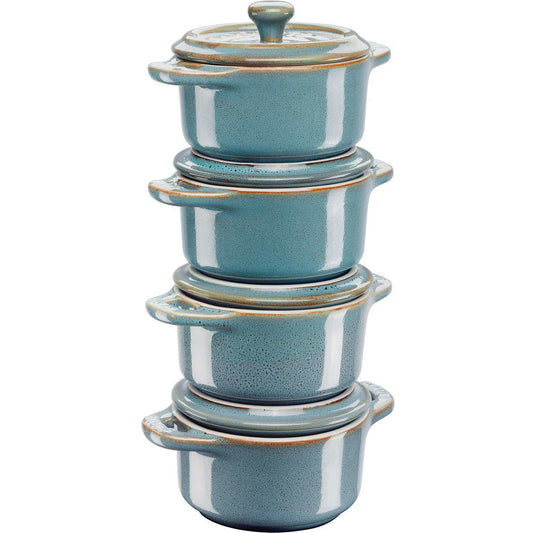 Staub Topfset Mini Ø10 4-er Set, Türkis