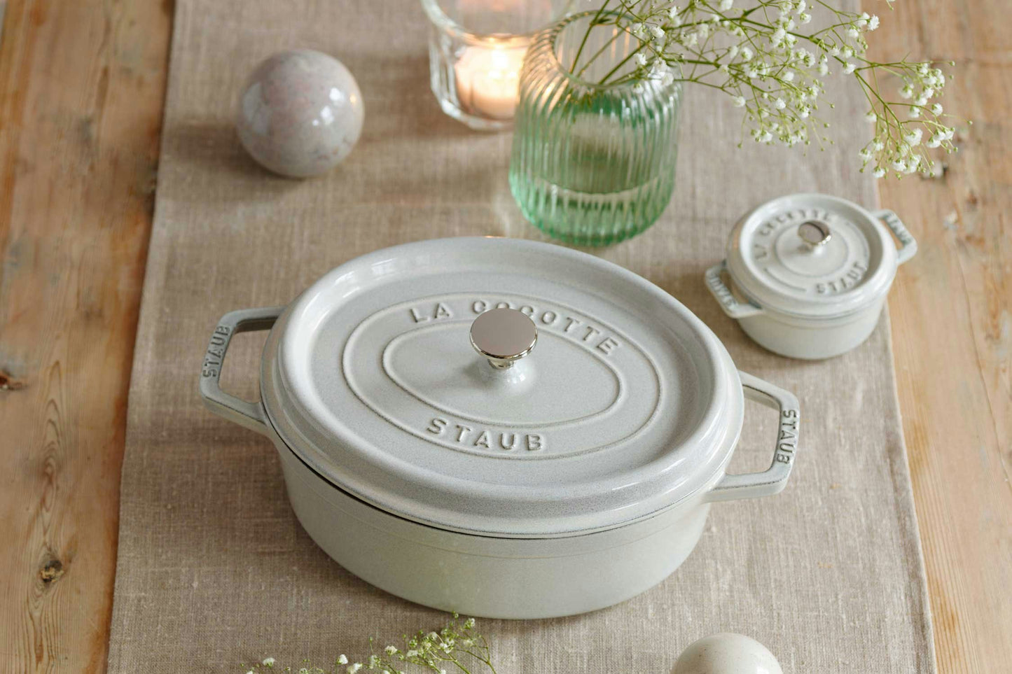 Staub Kokotte Länglich 8 L Weiß