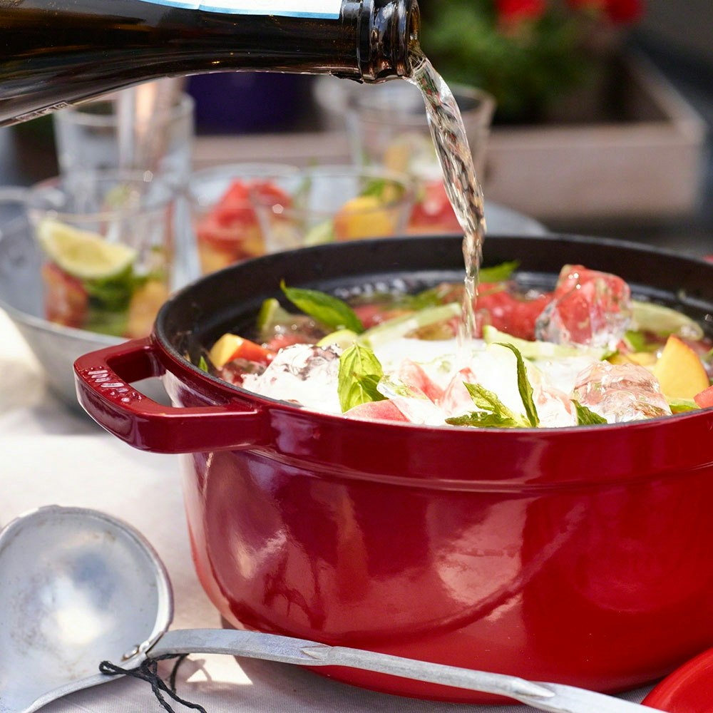 Staub Runde Kochtopf Aus Gusseisen 8,35 L, Kirsche