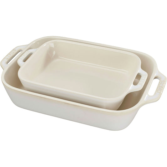 Staub Ofenform 2 Teile, Ivory White