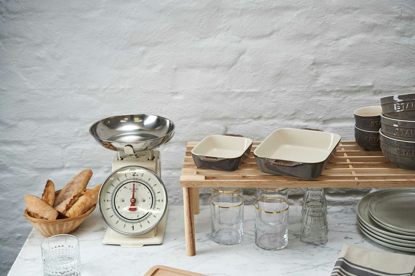 Staub Ofenform 2 Teile, Grau