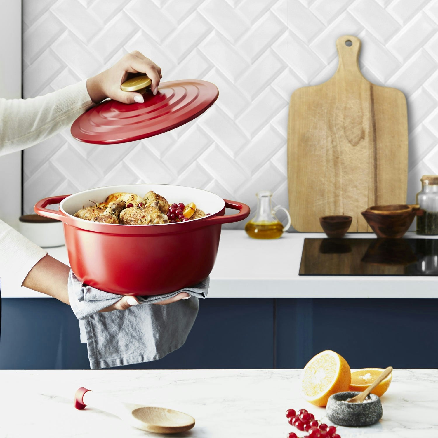 Tefal Air Oval Topf Rot, 3,1 L/20 Cm
