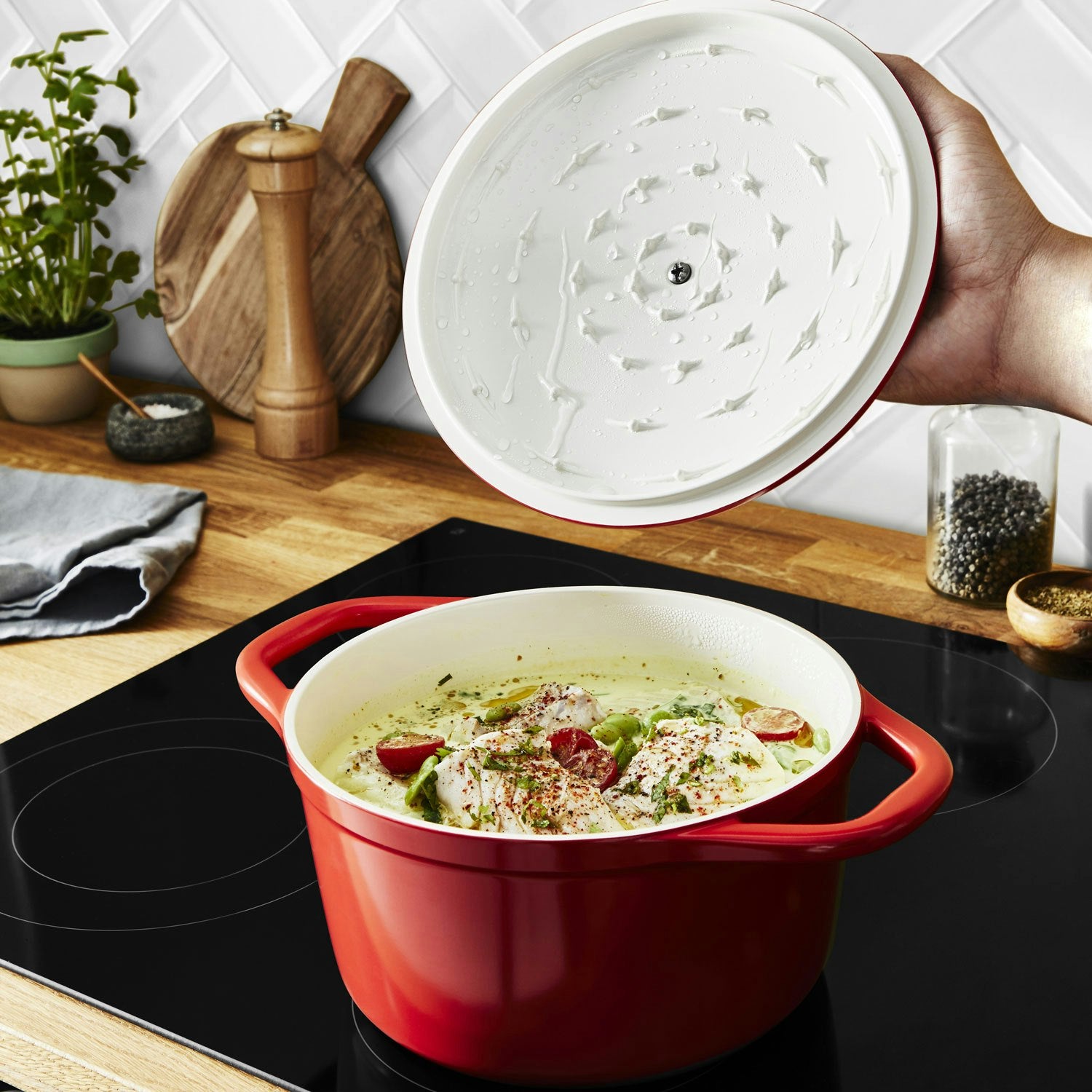 Tefal Air Oval Topf Rot, 3,1 L/20 Cm